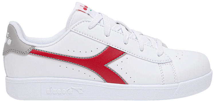 Diadora Game P Big Kid White Tango Red