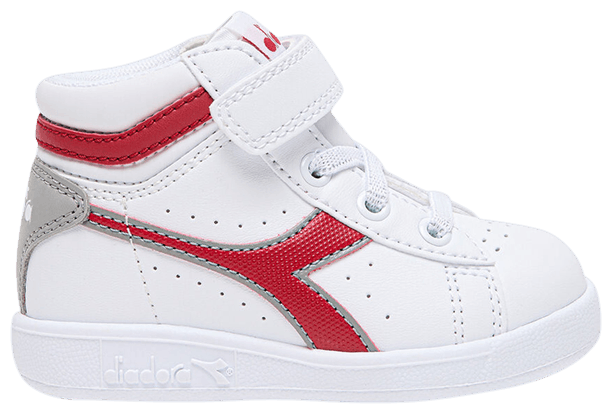 Diadora Game P High Toddler White Tango Red