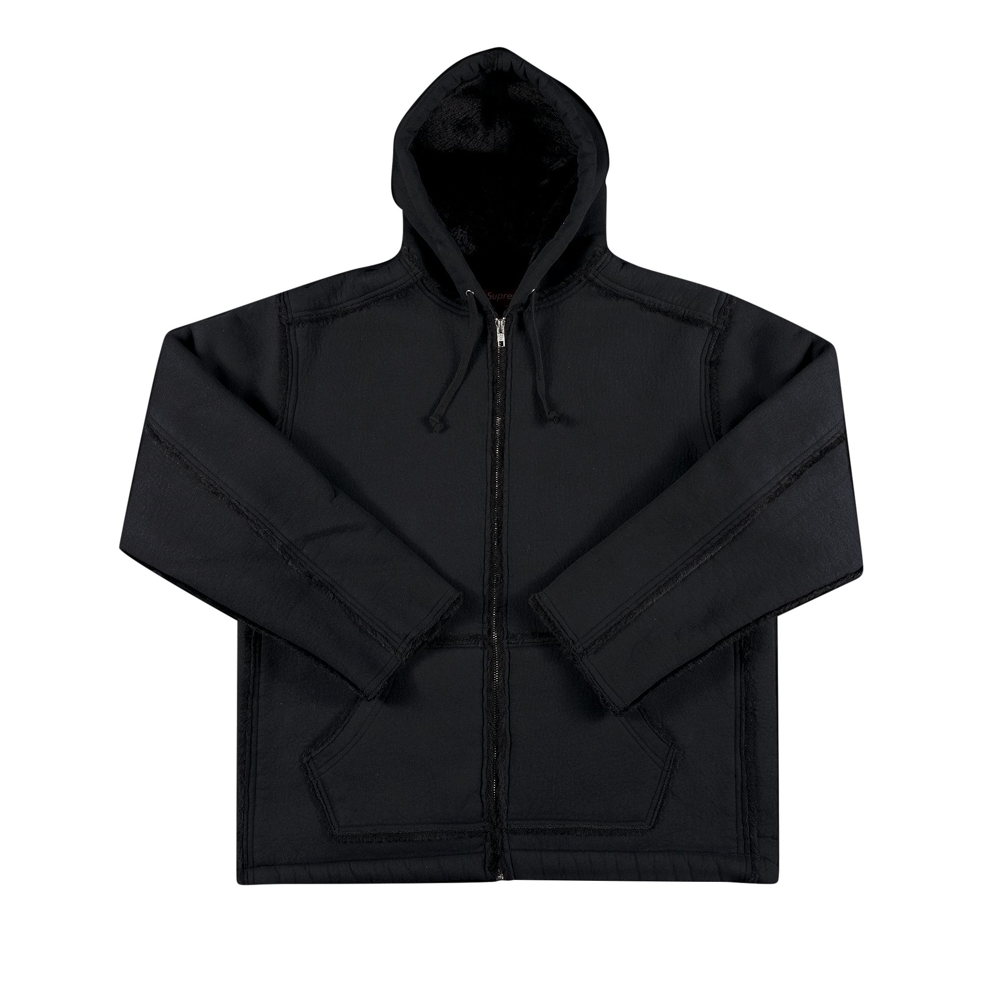 Supreme Faux Shearling Hooded Jacket 'Black' | Men's Size XL