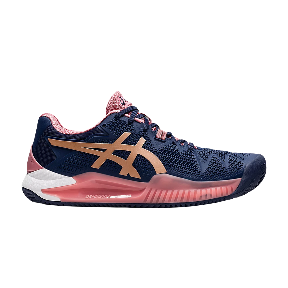 Pre-owned Asics Wmns Gel Resolution 8 Clay 'peacoat Rose Gold' In Blue