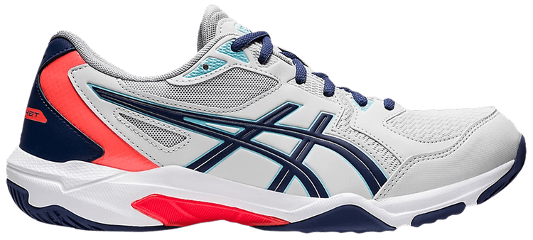 Asics Gel Rocket 10 Glacier Grey Sunrise Red