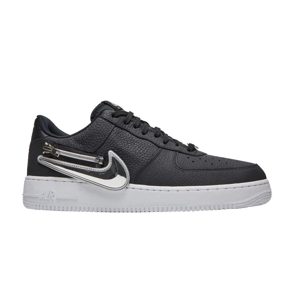 Nike Air Force 1 '07 Premium 'Silver Swoosh' | Black | Men's Size 12