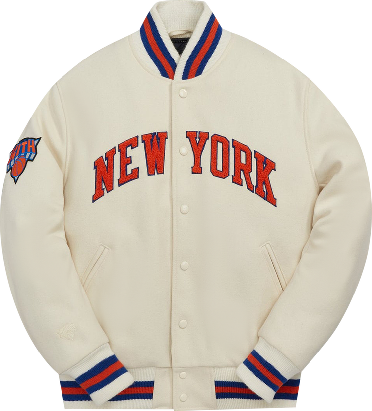 Kith And Golden Bear For New York Knicks Varsity Jacket 'Sandrift'