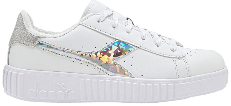 Diadora Game Step Diamonds Big Kid White Silver