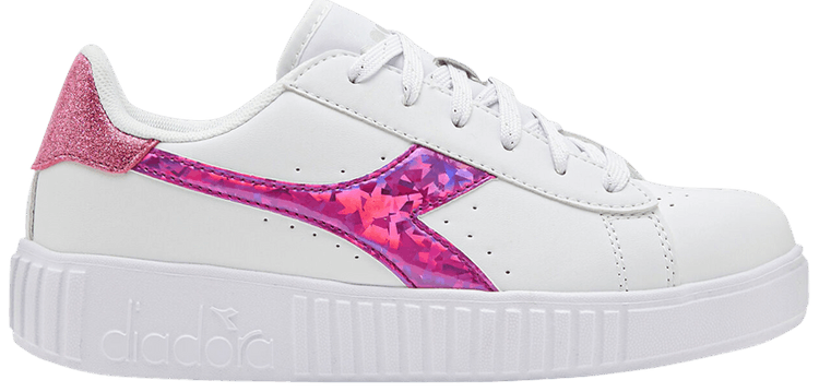 Diadora Game Step Diamonds Big Kid White Fuchsia Pink