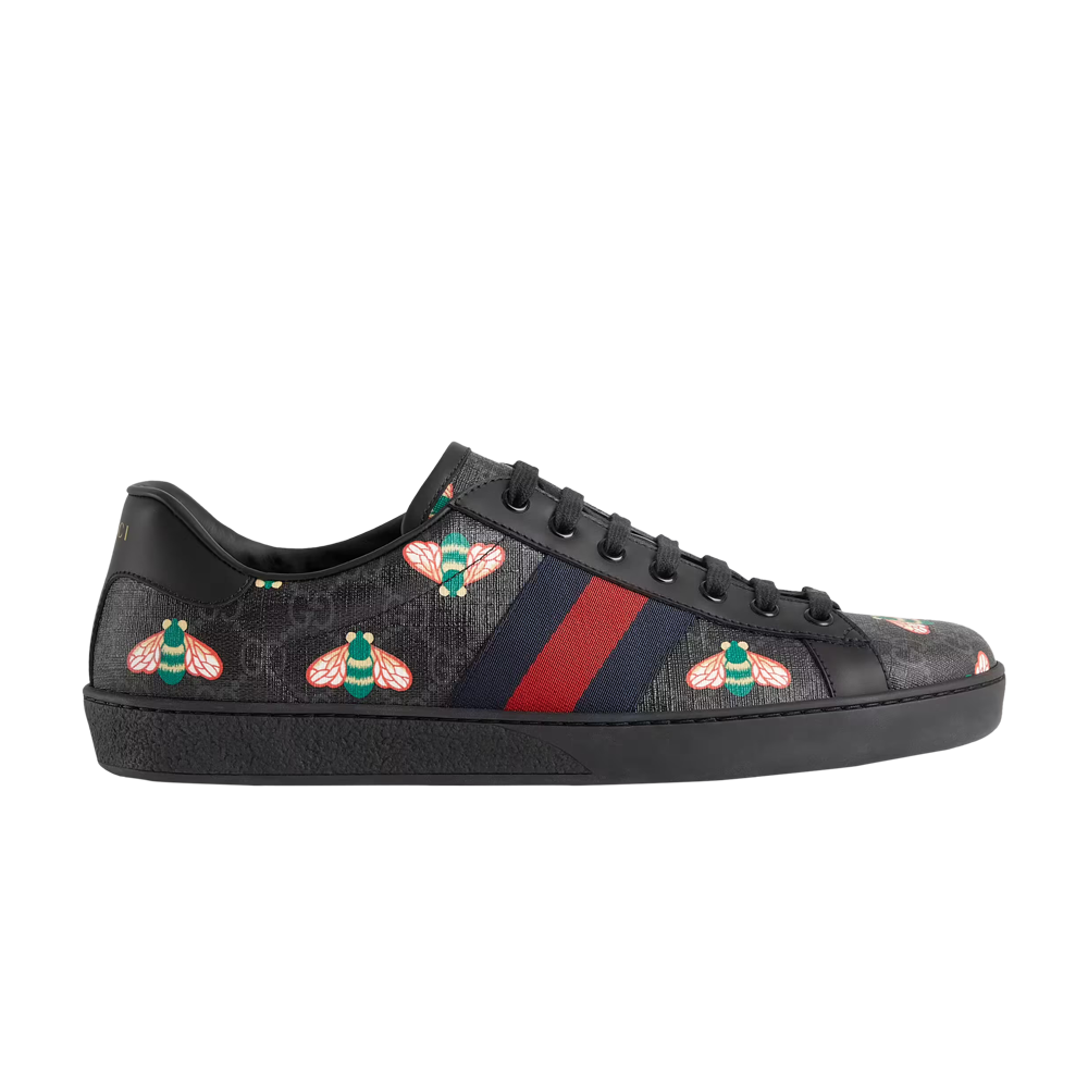 Pre-owned Gucci Ace 'bee Print' In Black