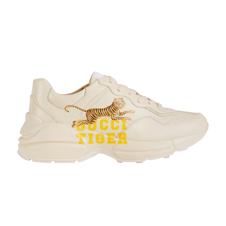 Men's rhyton leather sneaker with tigers top