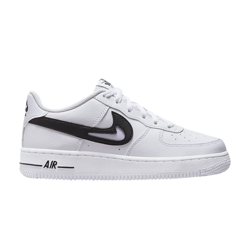 Pre-owned Nike Air Force 1 '07 Gs 'cut Out Swoosh - White Black' | Kid's Size 4.5