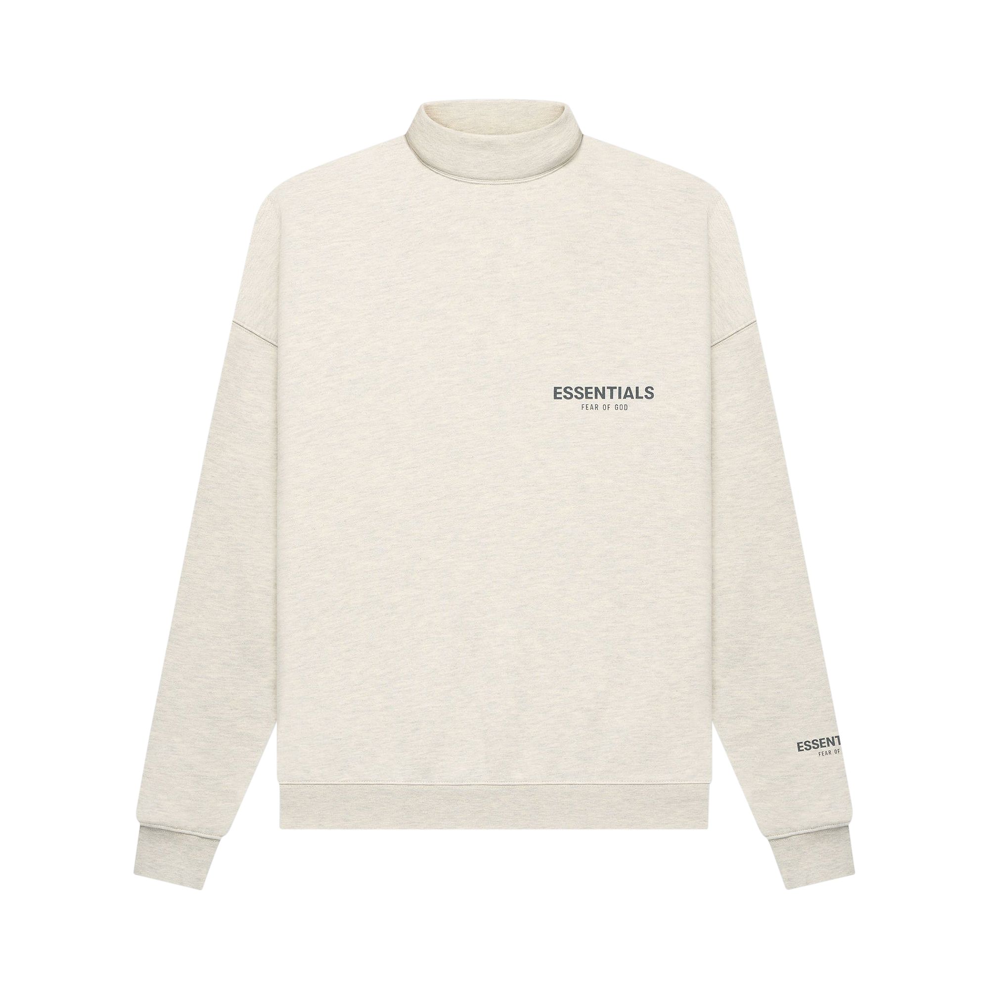 Fear of God Essentials Pullover Mockneck 'Light Heather Oatmeal' | Cream | Men's Size M