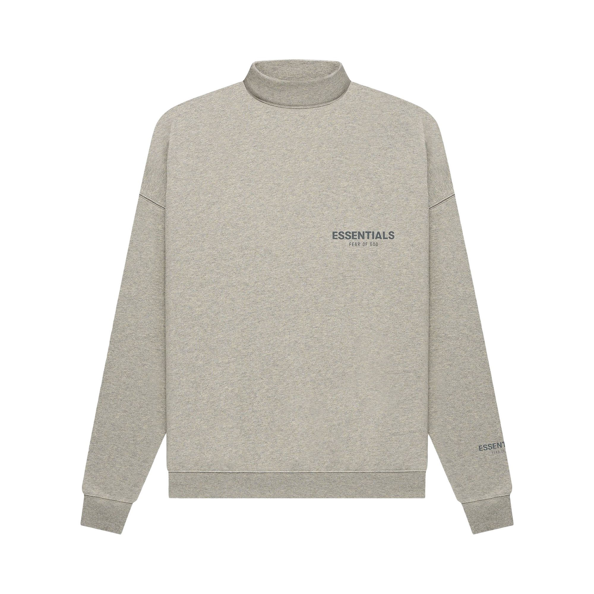 Fear of God Essentials Pullover Mockneck 'Dark Heather Oatmeal' | Grey | Men's Size L