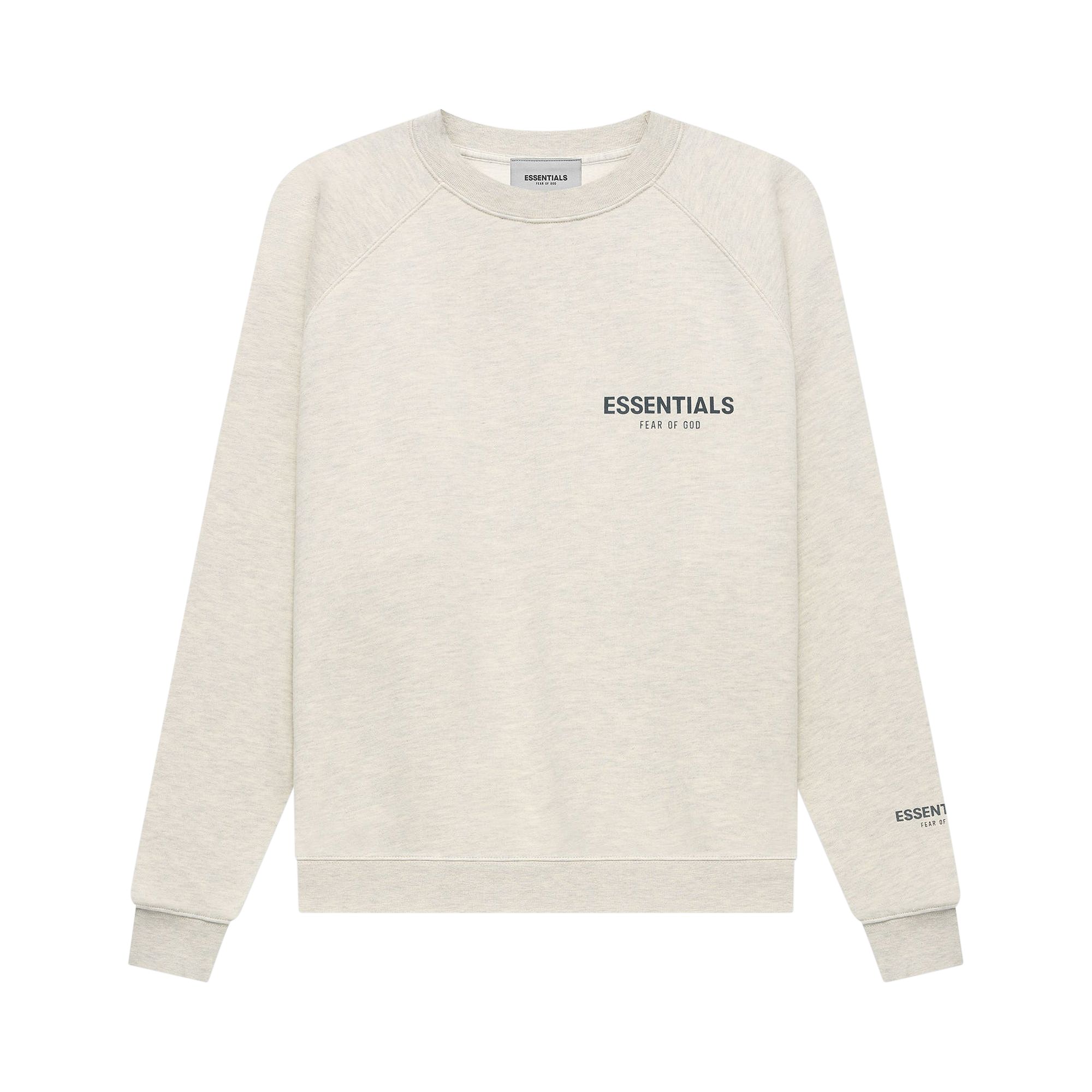 Fear of God Essentials Pullover Crewneck 'Light Heather Oatmeal' | Cream | Men's Size M