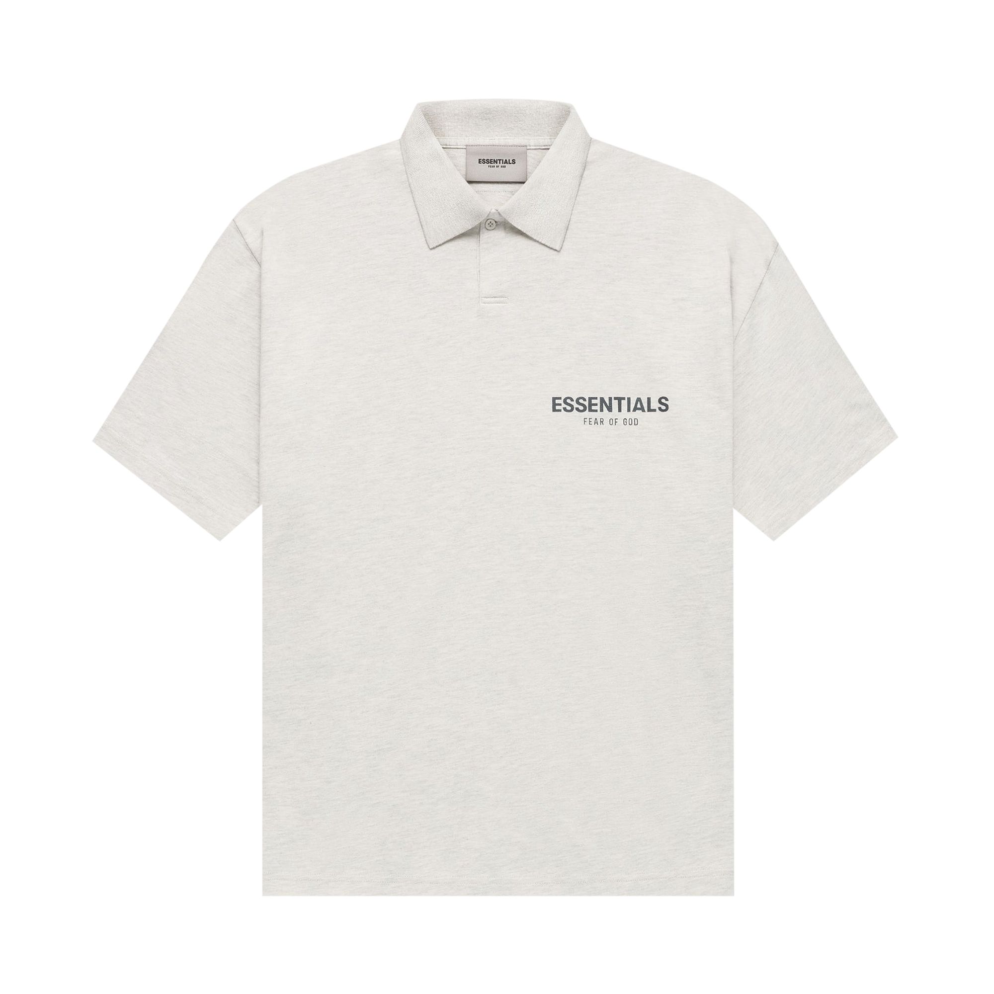 Fear of God Essentials Short-Sleeve Polo 'Light Heather Oatmeal' | Cream | Men's Size L