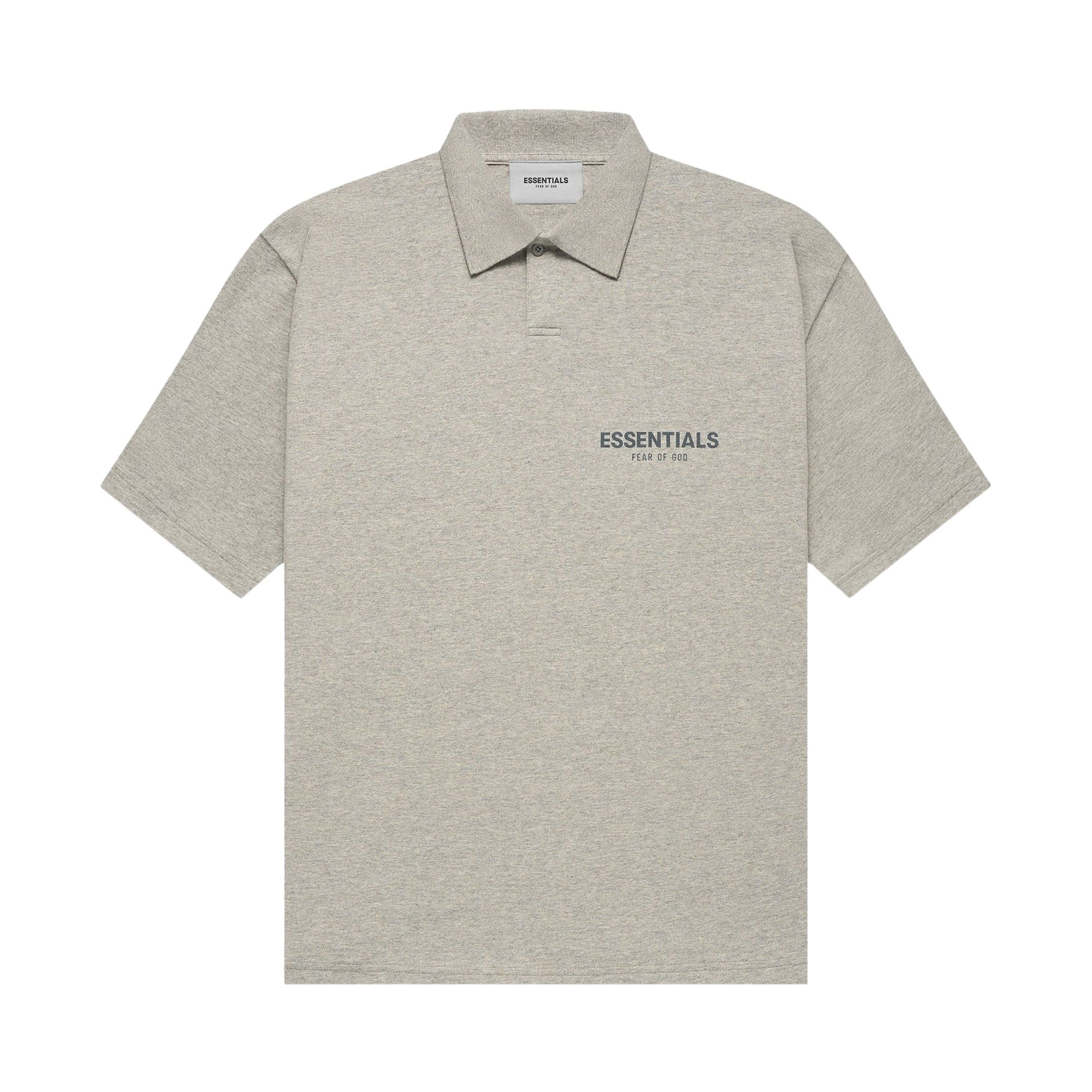Fear of God Essentials Short-Sleeve Polo 'Dark Heather Oatmeal' | Grey | Men's Size L