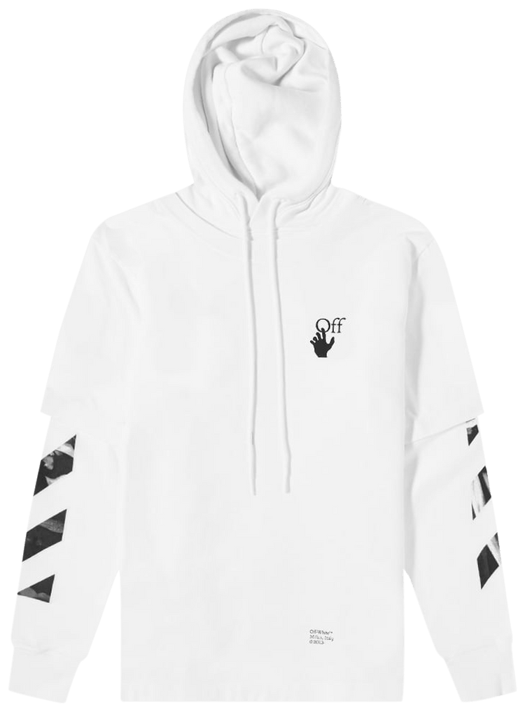 VIP【関税送料無料】希少 Off-White LOGO COTTON HOODIE Off-White Logo-print cotton hoodie - Black