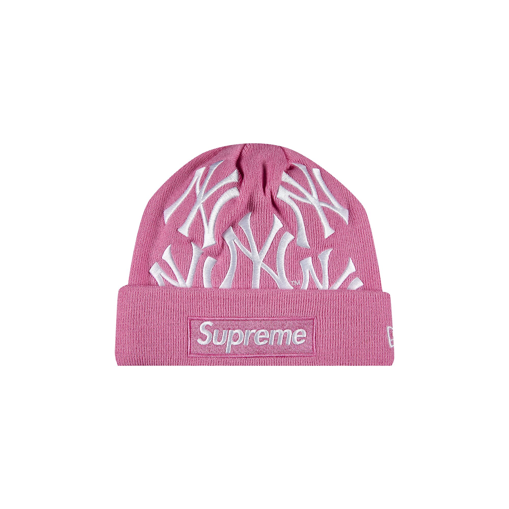 Supreme x New York Yankees x New Era Box Logo Beanie 'Pink' | Men's Size Onesize