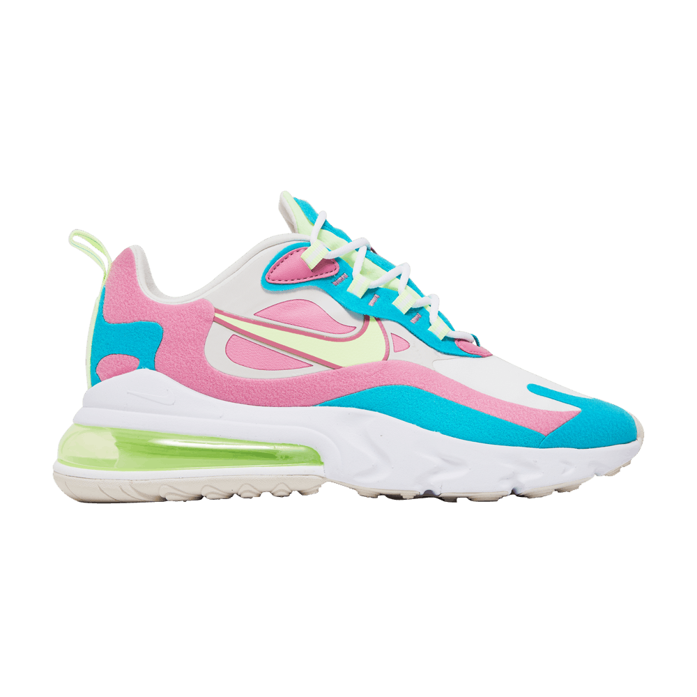 nike white pink and blue air max 270 react sneakers