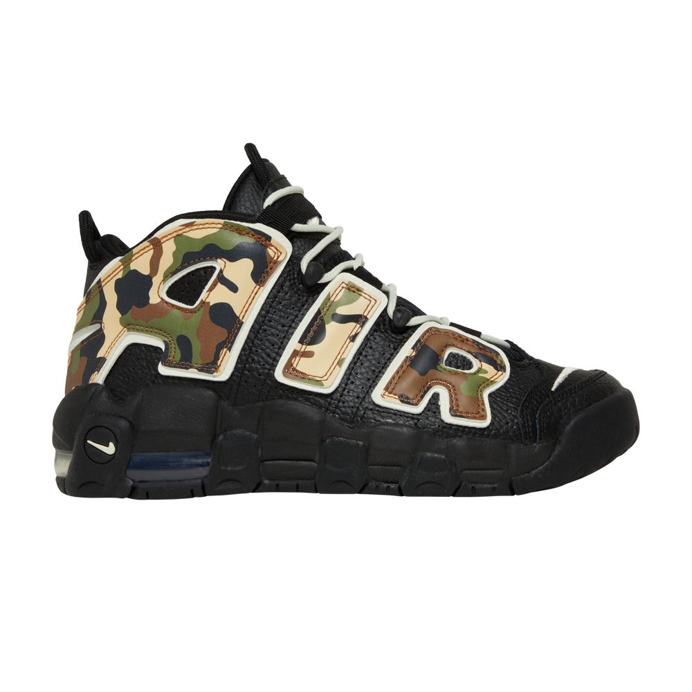 Pre-owned Nike Air More Uptempo Qs Gs 'camo' | Black | Kid's Size 4.5