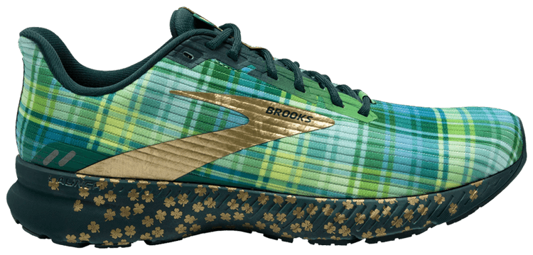 Brooks Launch 8 Fern Green Plaid Clover