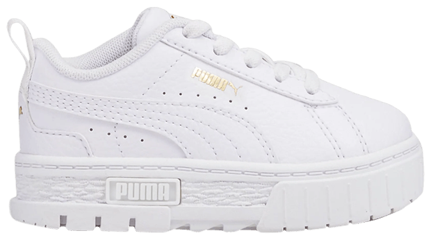 Puma Mayze Leather Infant White Team Gold