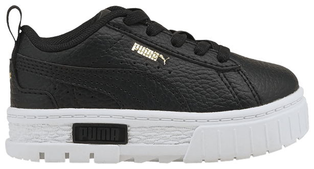 Puma Mayze Leather Infant Black Team Gold