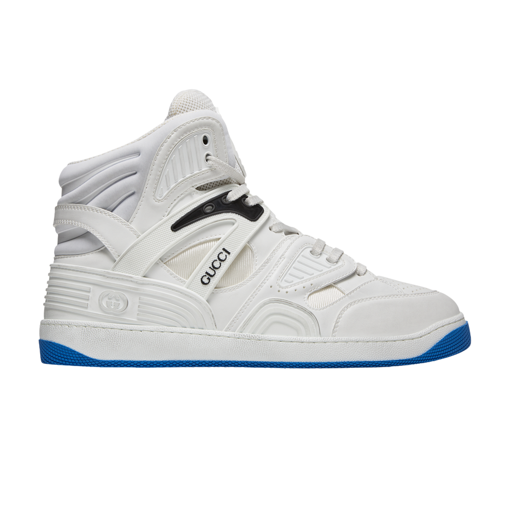 Pre-owned Gucci Basket High Sneaker 'white Blue'