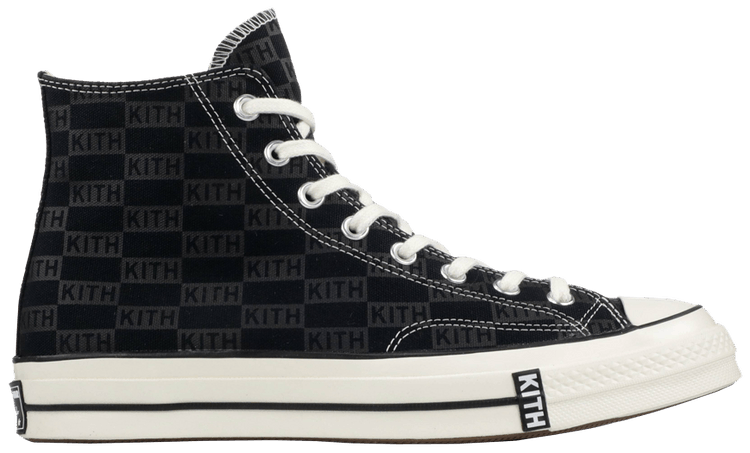 Kith x Converse Chuck 70 High Black Monogram