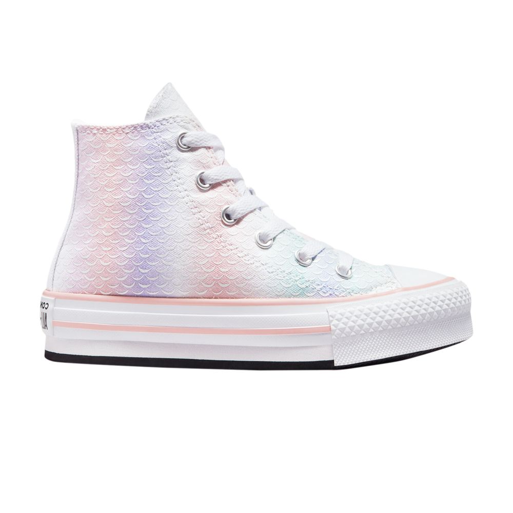 Pre-owned Converse Chuck Taylor All Star Lift Platform High Ps 'mermaid Scales' | White | Kid's Size 2.5