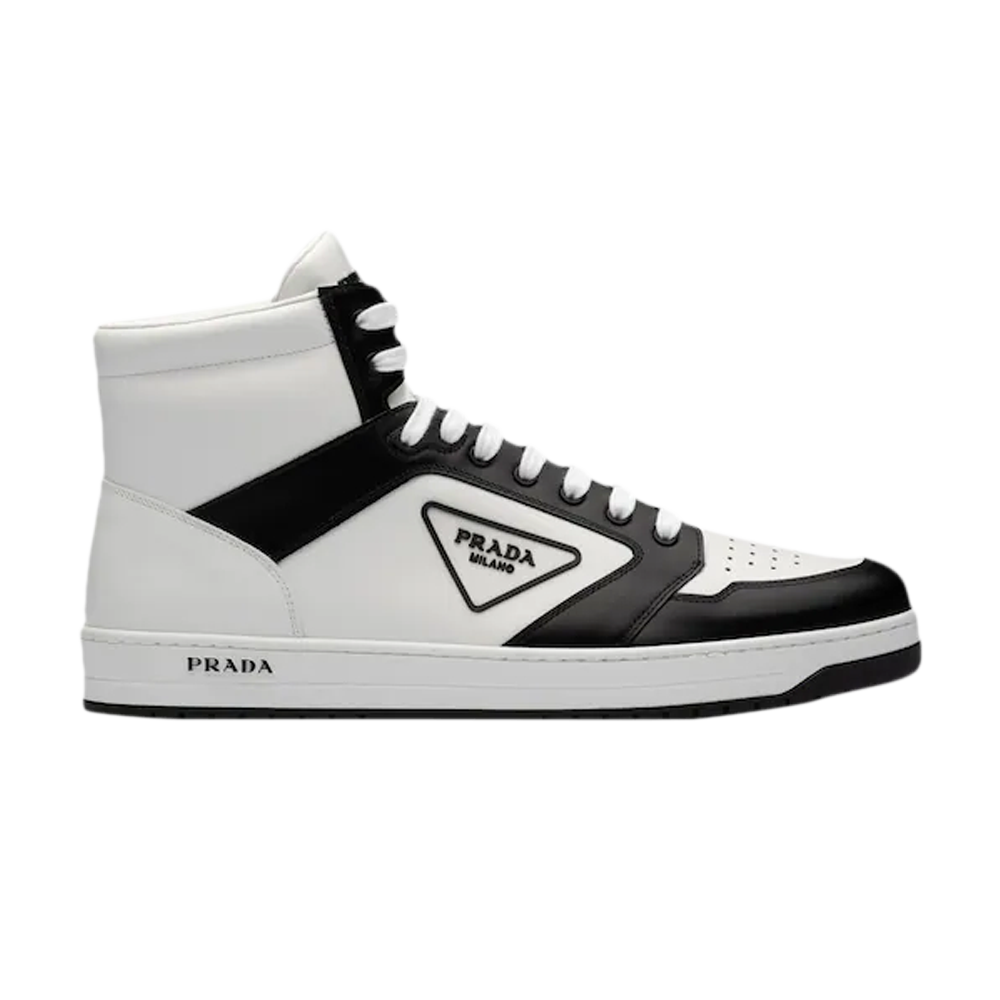 Pre-owned Prada District Leather Sneaker High 'white Black'