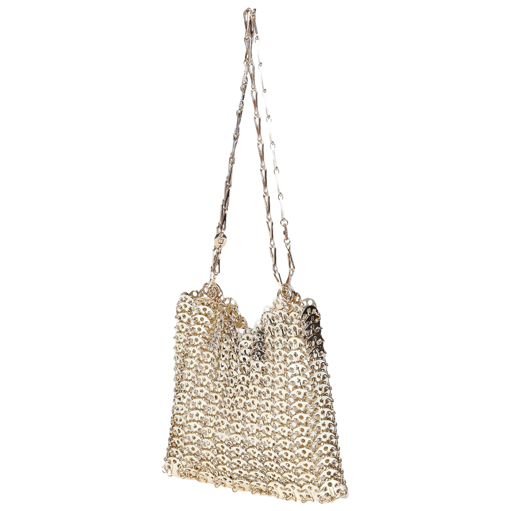 Pre-owned Rabanne Paco 1969 Pochette Shoulder Bag 'light Gold'