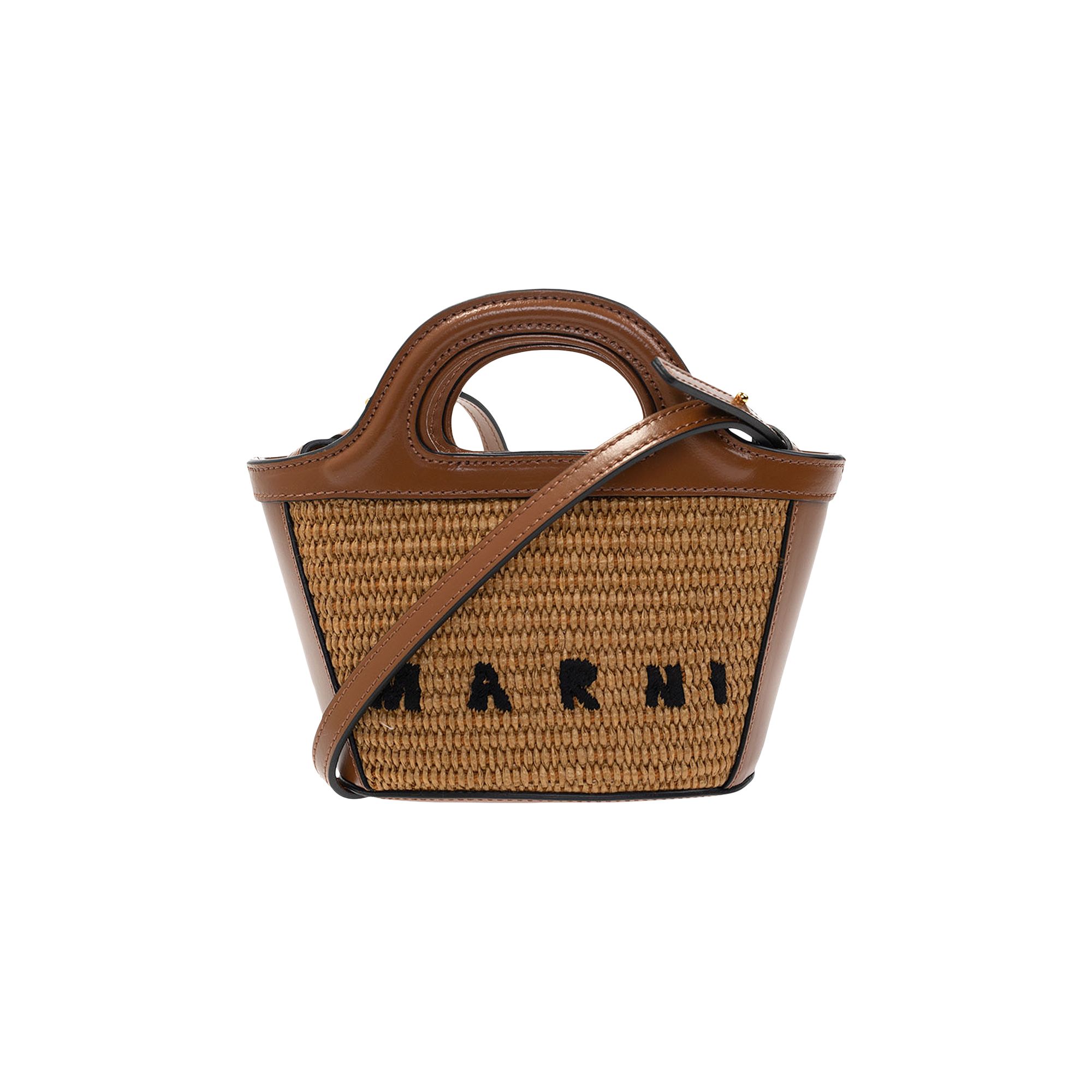 Marni Mini Logo Woven Tote Bag 'Brown' | Women's Size Onesize
