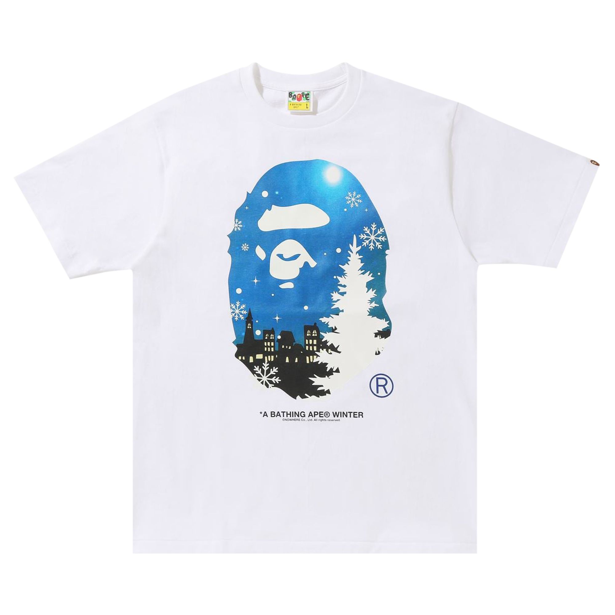 BAPE Christmas Ape Head Glow In The Dark Tee 'White' | Men's Size M