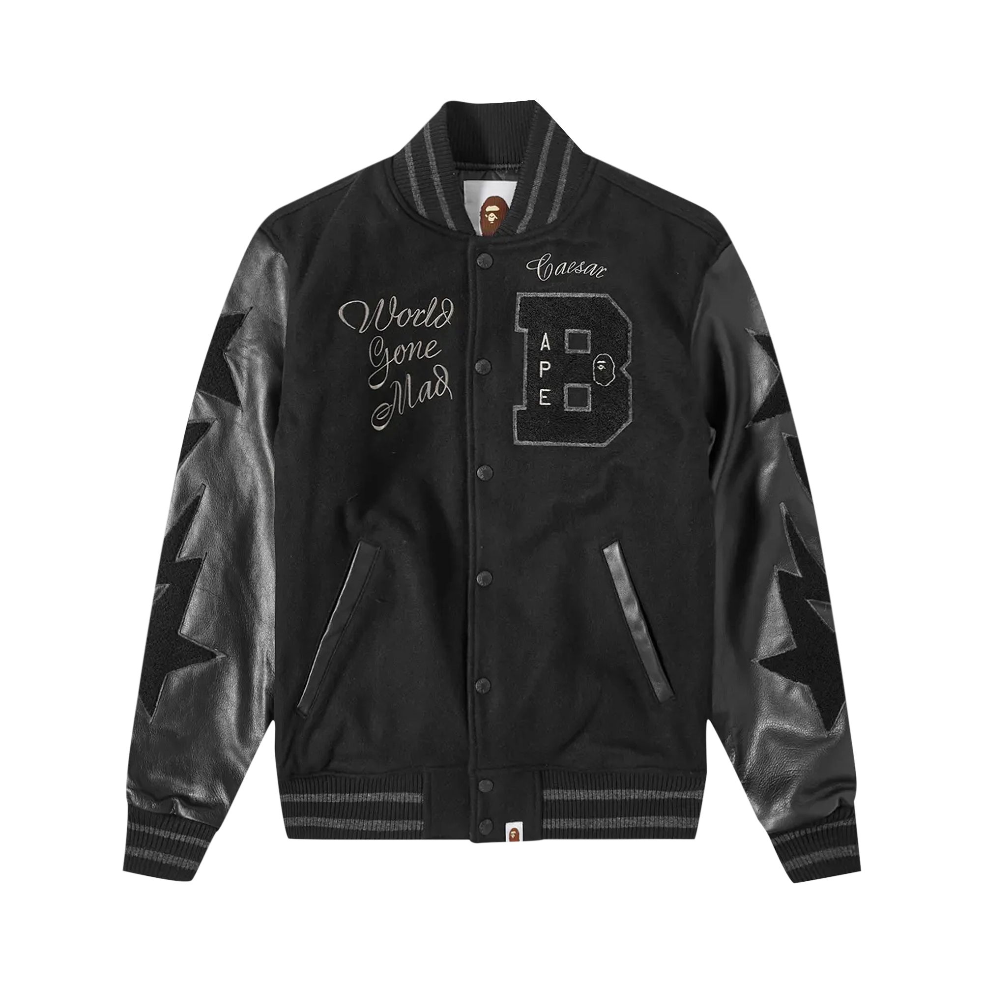 Pre-owned Bape Varsity Jacket 'black'