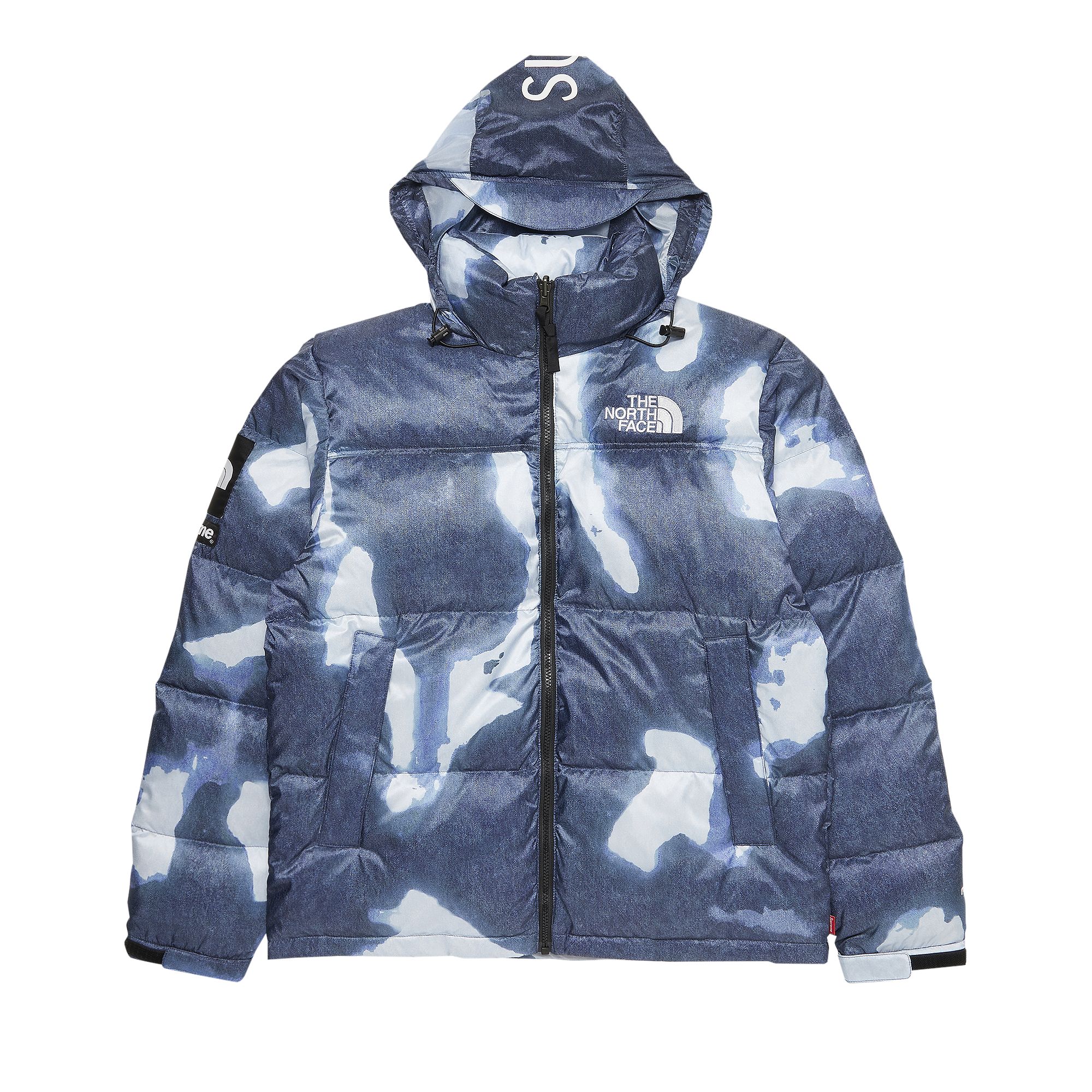 Supreme x The North Face Bleached Denim Print Nuptse Jacket 'Indigo' | Blue | Men's Size XL