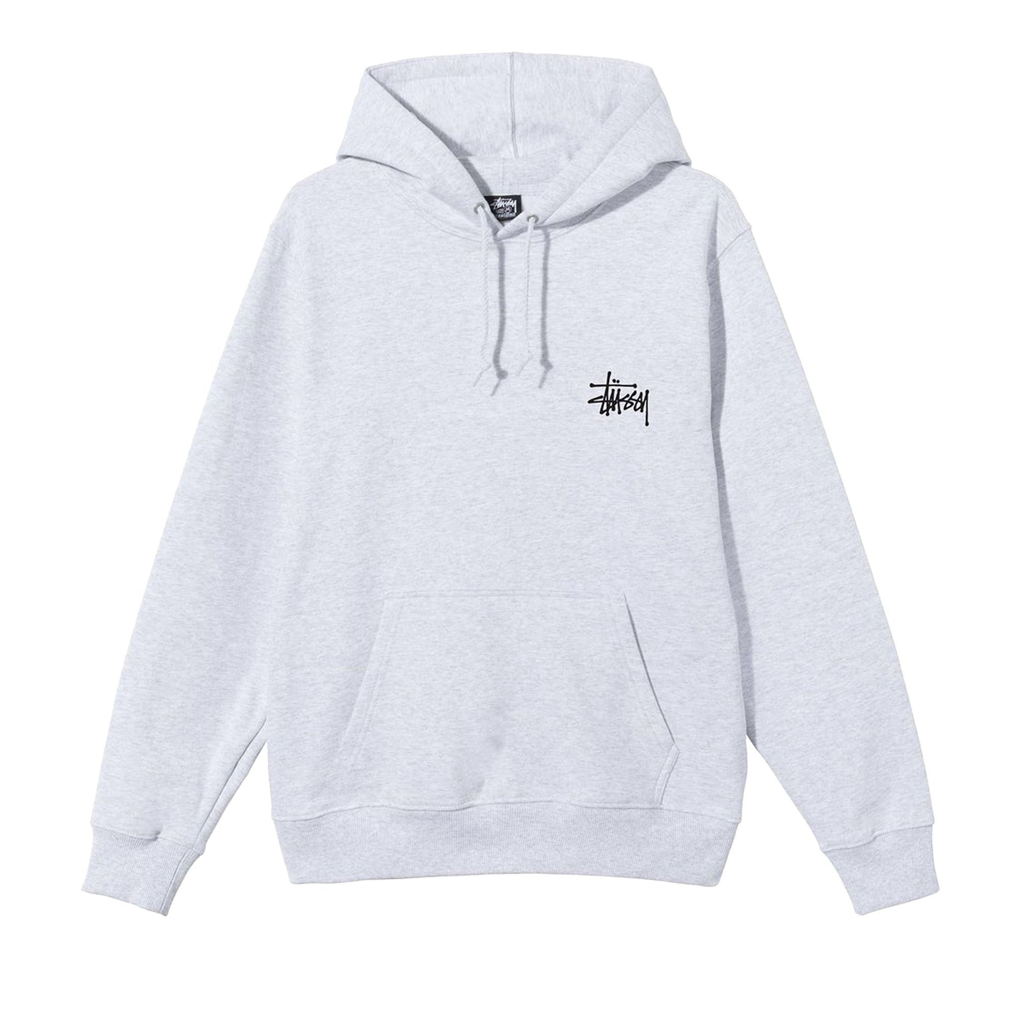 Stussy Basic Logo Hoodie 'Ash Heather' | Grey | Men's Size M
