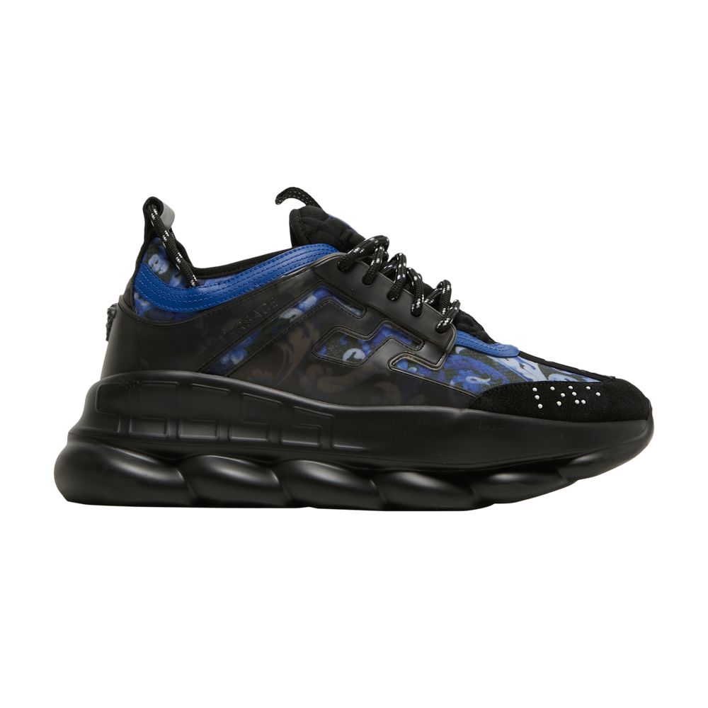 Pre-owned Versace Chain Reaction 'barocco Print - Black Lapis' | Men's Size 43