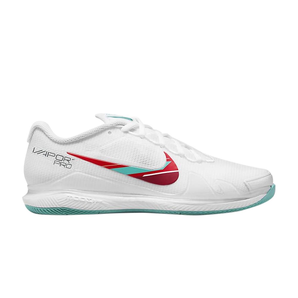 NIKE WMNS NIKECOURT AIR ZOOM VAPOR PRO 'WHITE HABANERO RED WASHED TEAL'