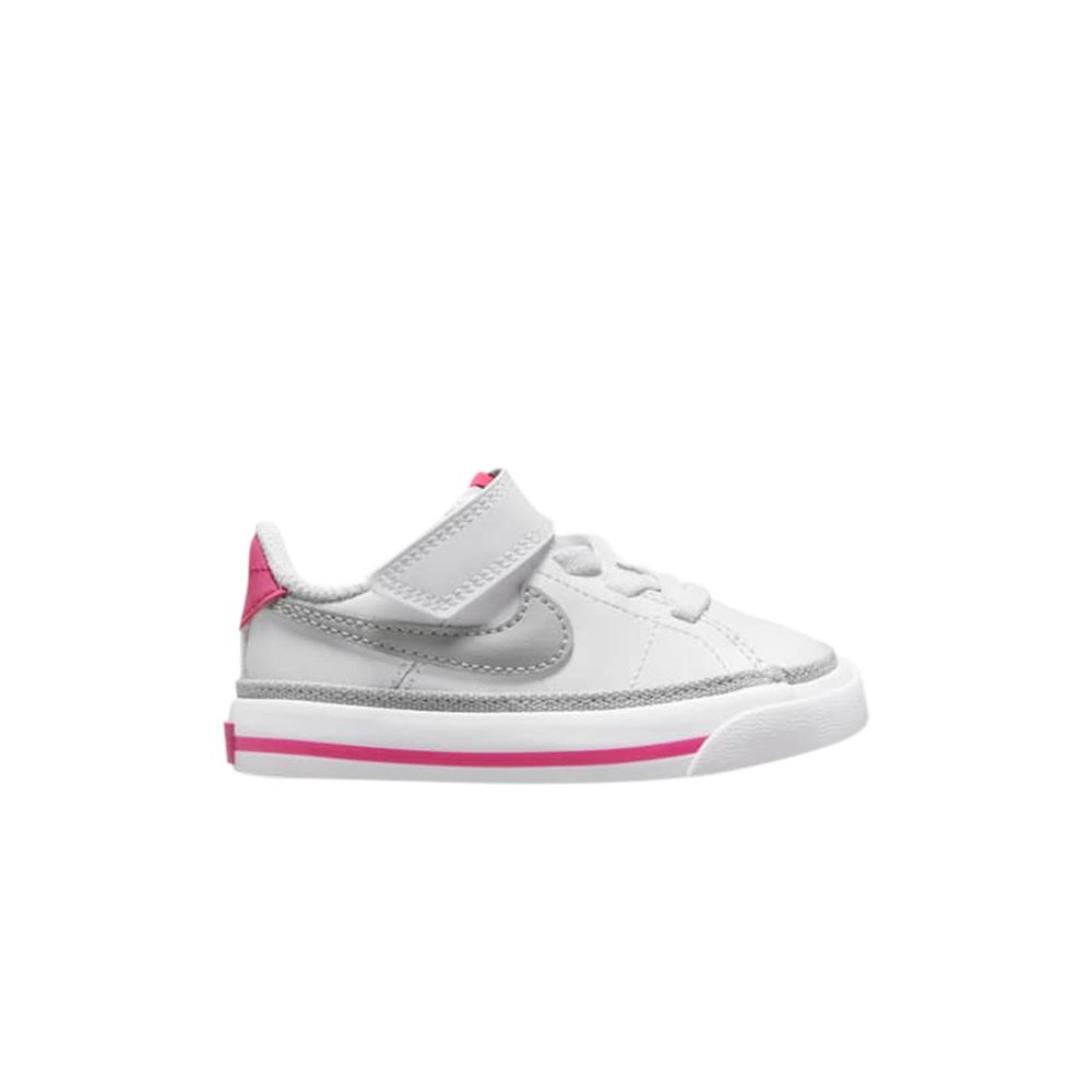 Pre-owned Nike Court Legacy Td 'white Pink Prime Light Smoke Grey' | Infant Size 7