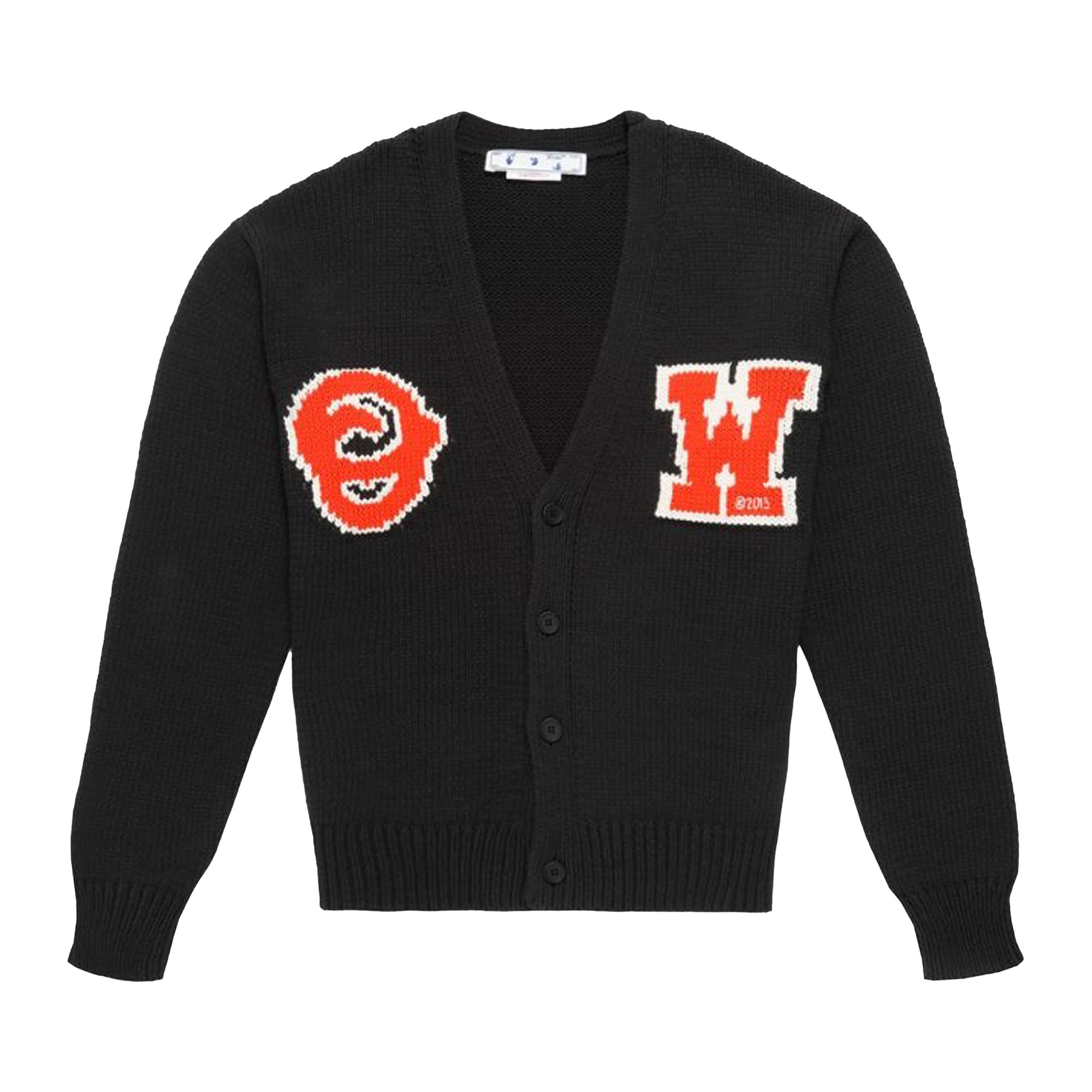 Off-White Patch Knit Cardigan 'Black/Orange' | Men's Size M