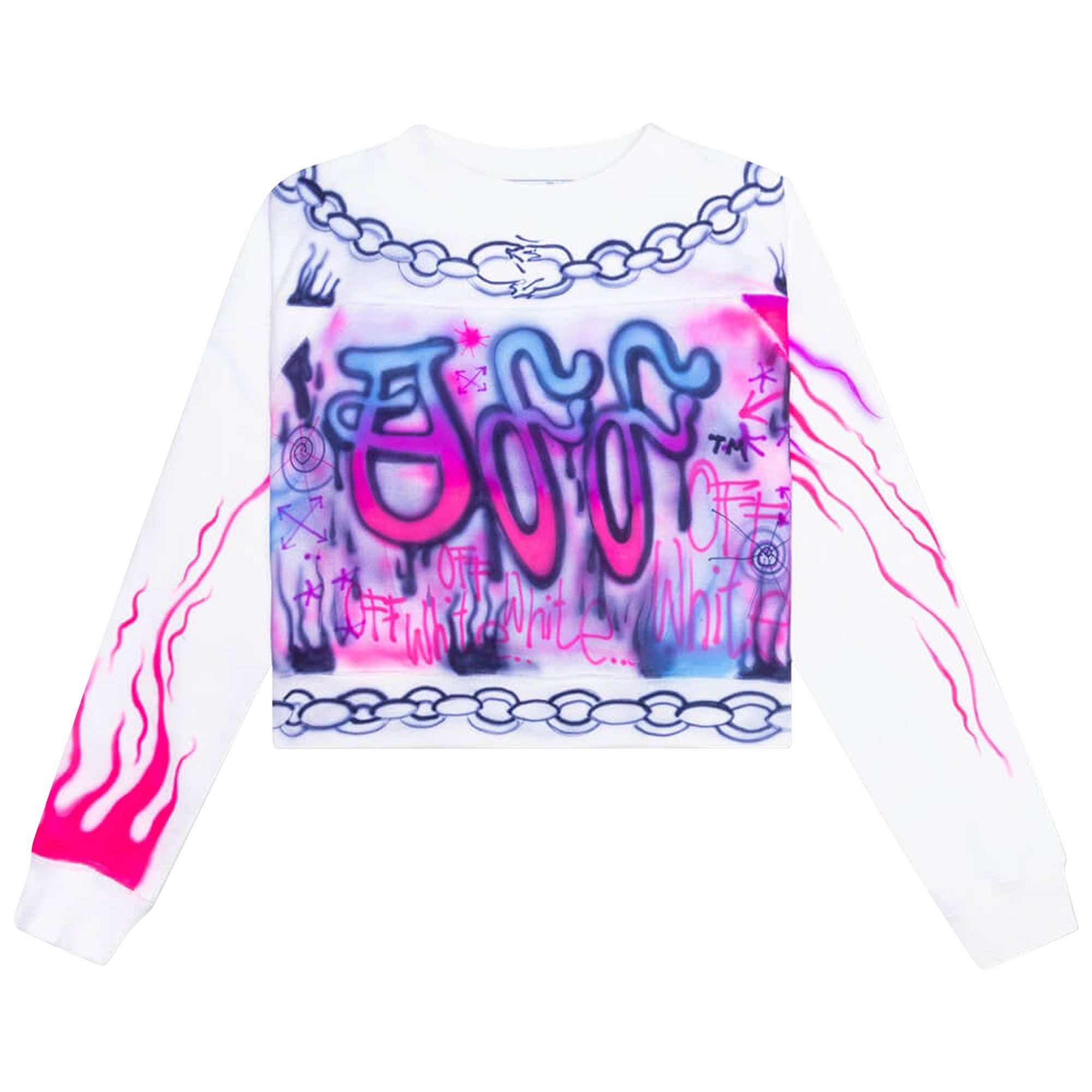 Pre-owned Off-white Babybrush Contour Crewneck 'white/multicolor' | Men's Size Xl