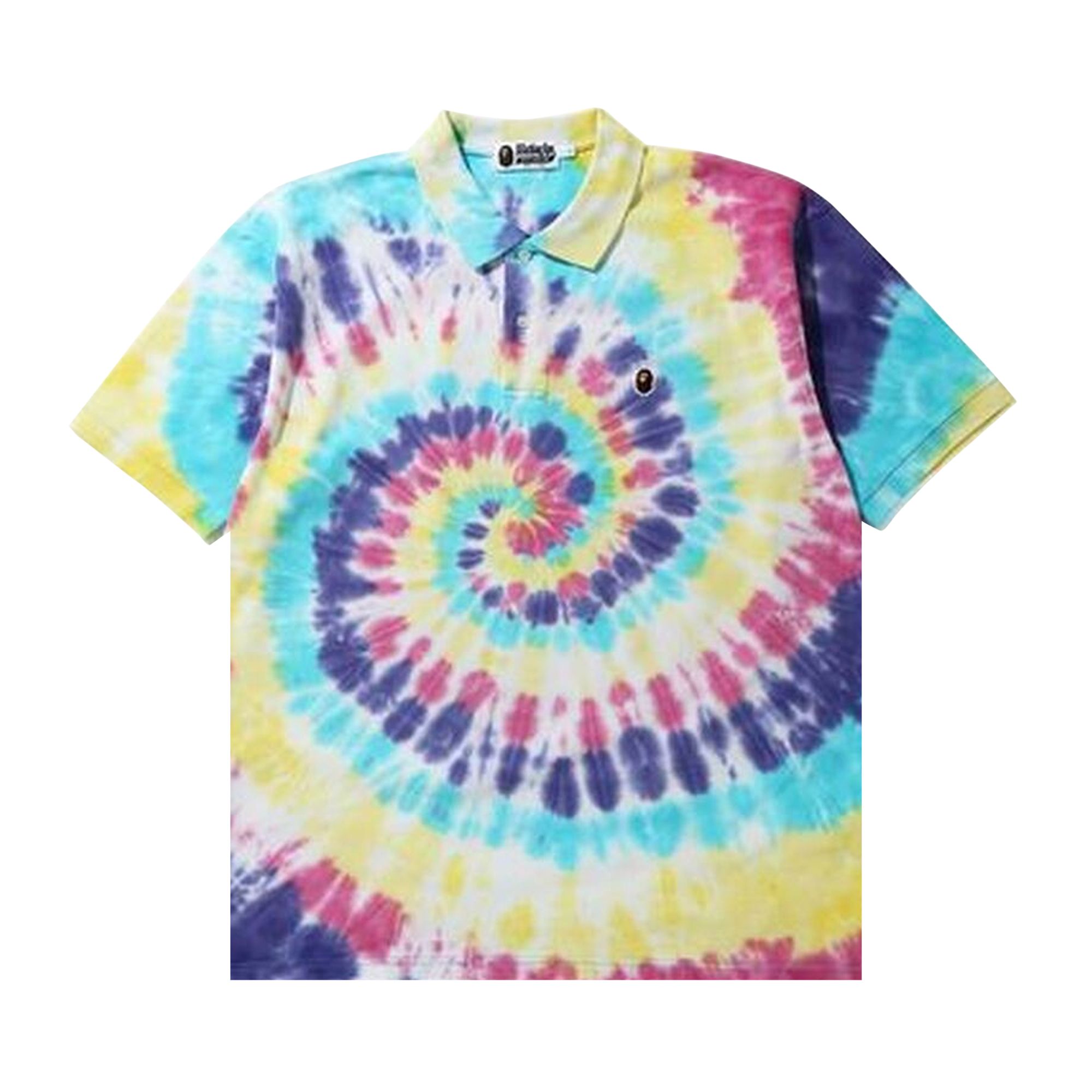 Pre-owned Bape Relaxed Tie Dye Polo 'multicolor' In Multi-color