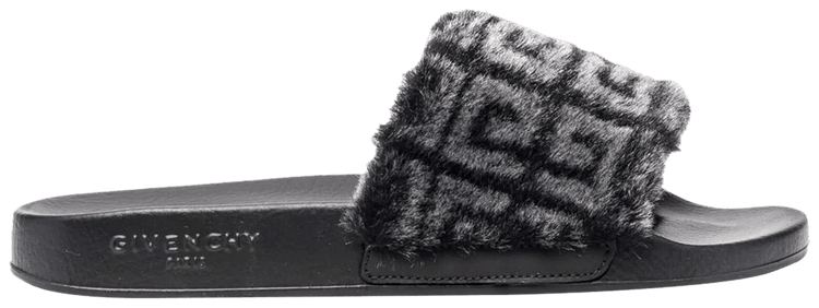GIVENCHY オルオハ 4G ハタン スリッハ BE3004E17K 001 Buy Givenchy Slide '4G - Black Fur' - BE3004E17K 001 | GOAT