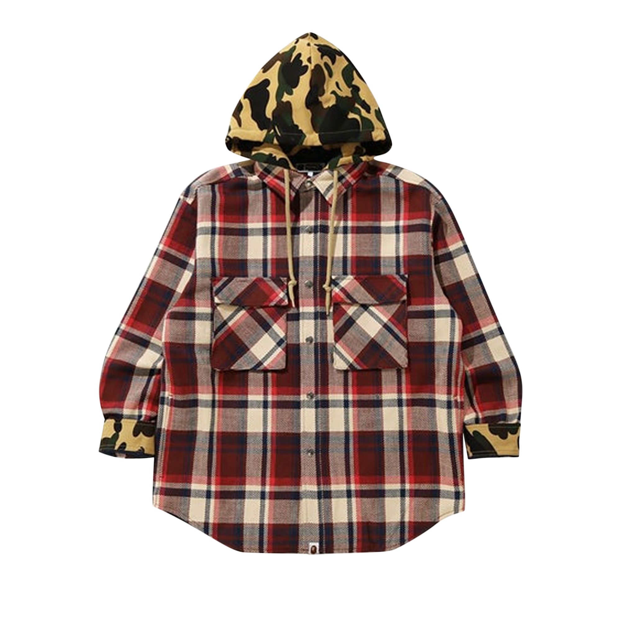 BAPE Check Hoodie Jacket 'Red' | Men's Size M