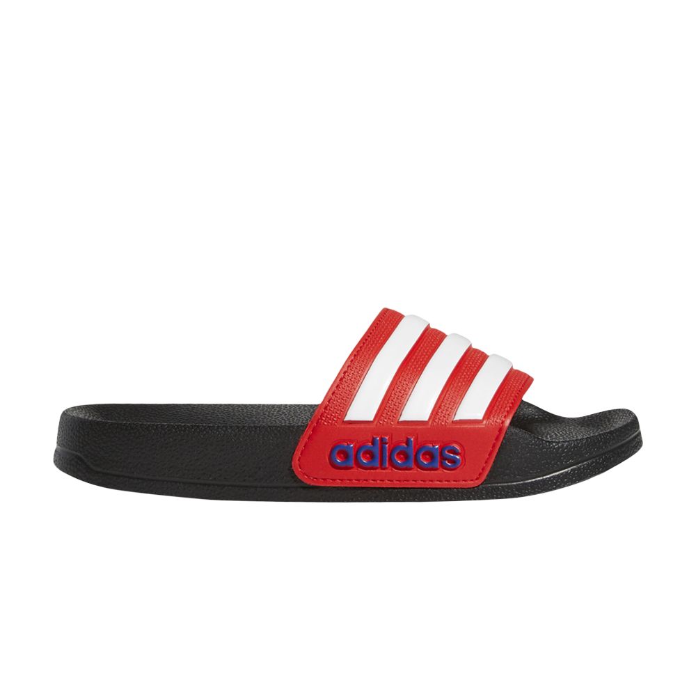 adidas Adilette Shower Slides J 'Black Vivid Red | Kid's Size 4