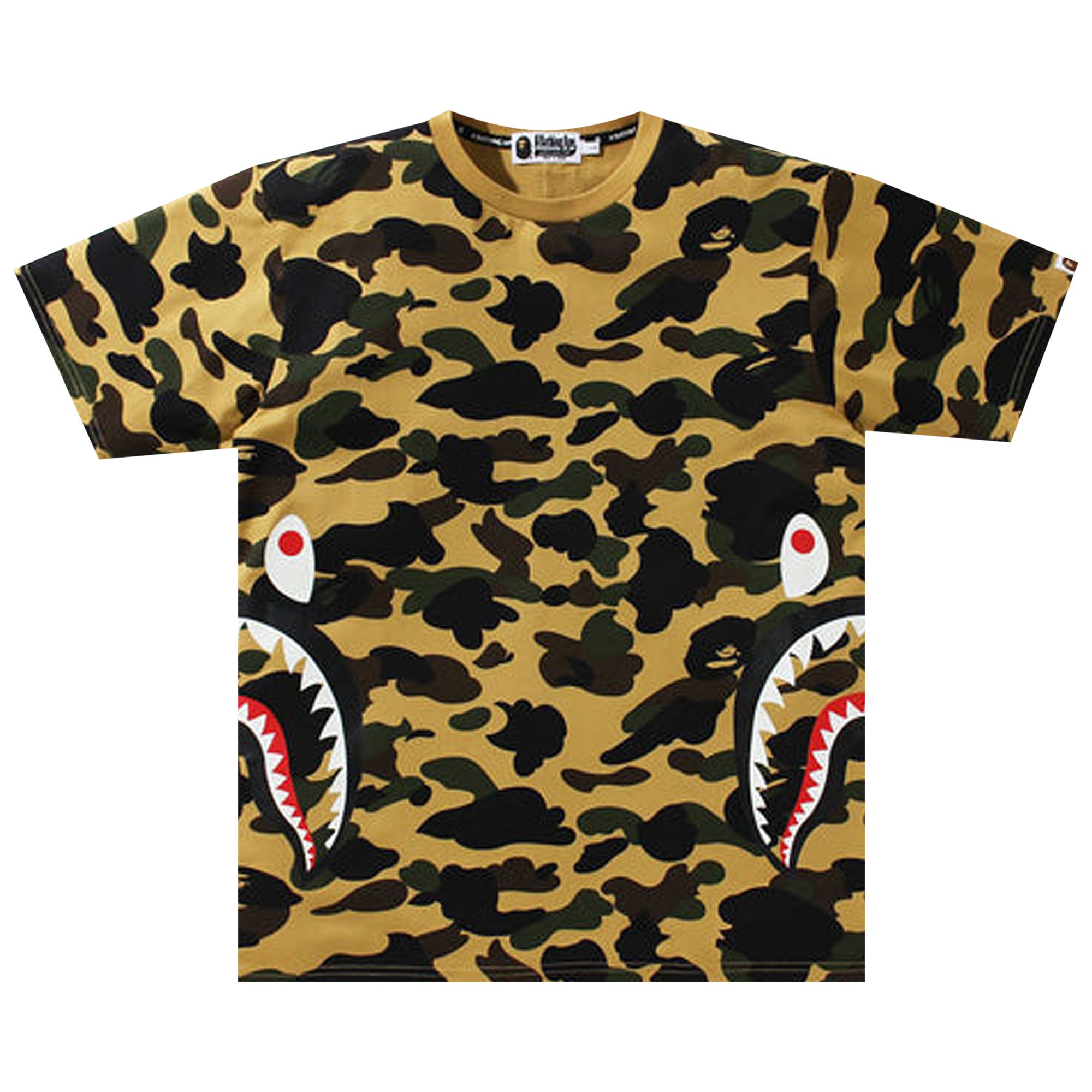 BAPE 1st Camo Side Shark Tee 'Yellow' | Men's Size M