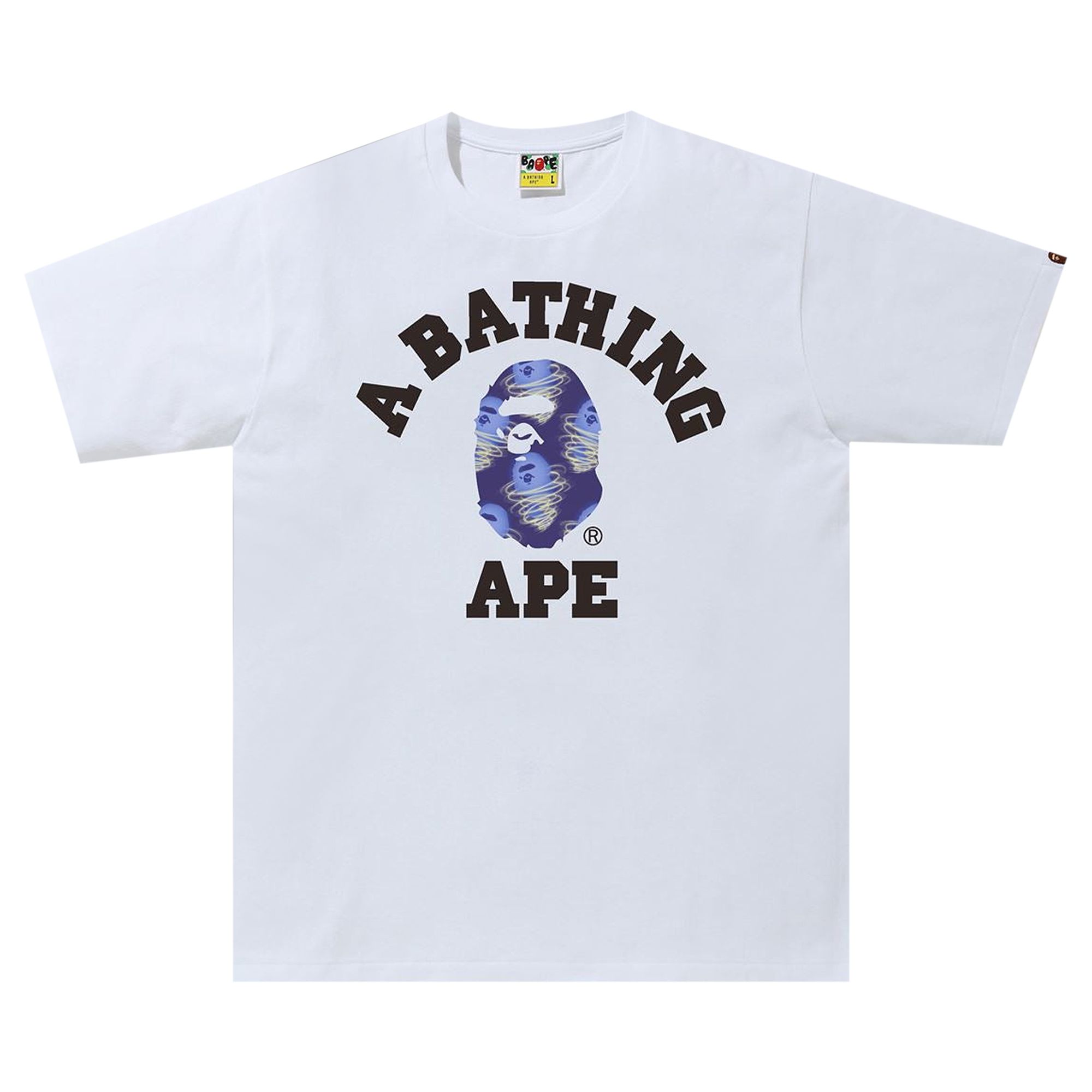 BAPE Storm College Tee 'White/Purple' | Men's Size L