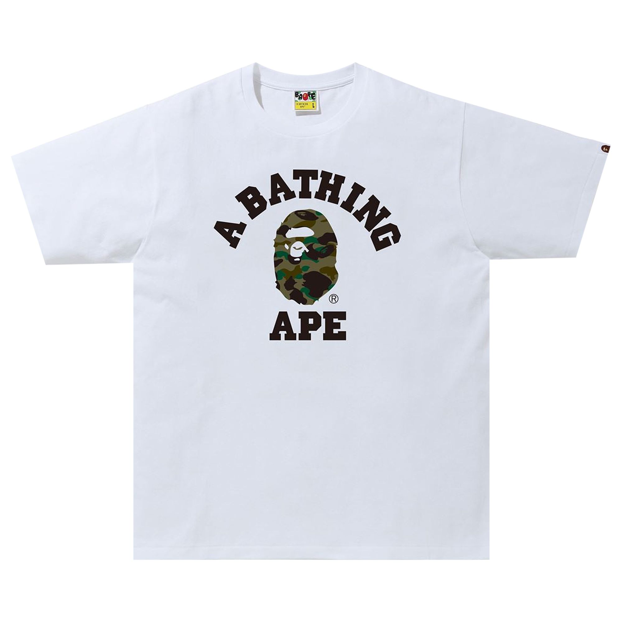 Pre-owned Bape 1st Camo College Tee 'white/green'