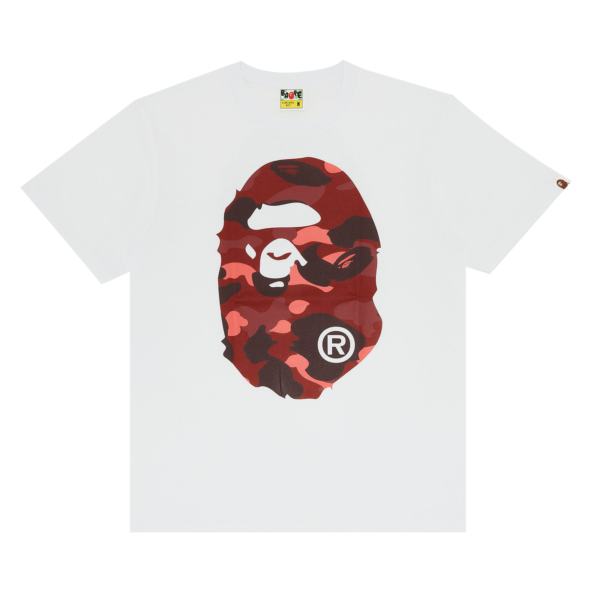 BAPE Color Camo Big Ape Head Tee 'White/Red' | Men's Size 2XL