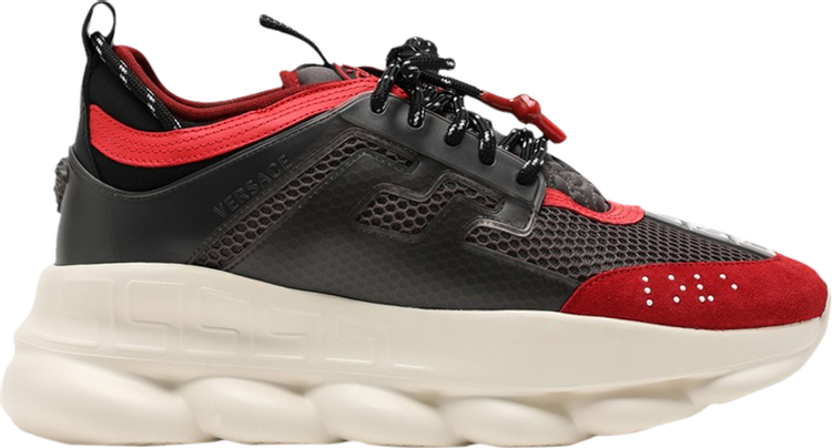 Versace Black And Red Nyc Runway Chain Reaction Sneakers for Men