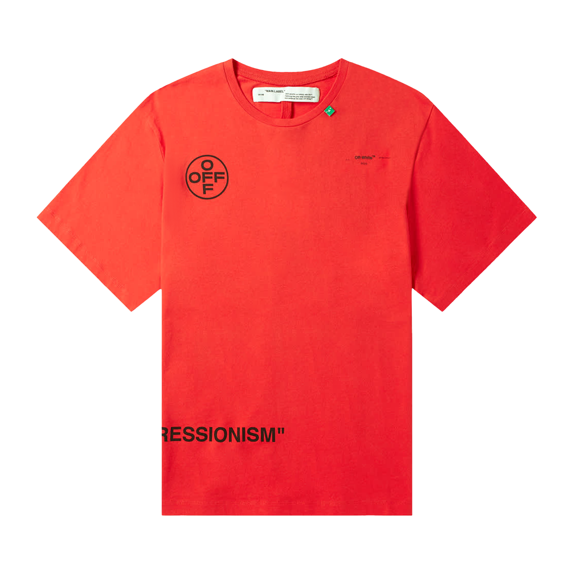Pre-owned Off-white Impressionism Diagonal Stencil Tee 'red'