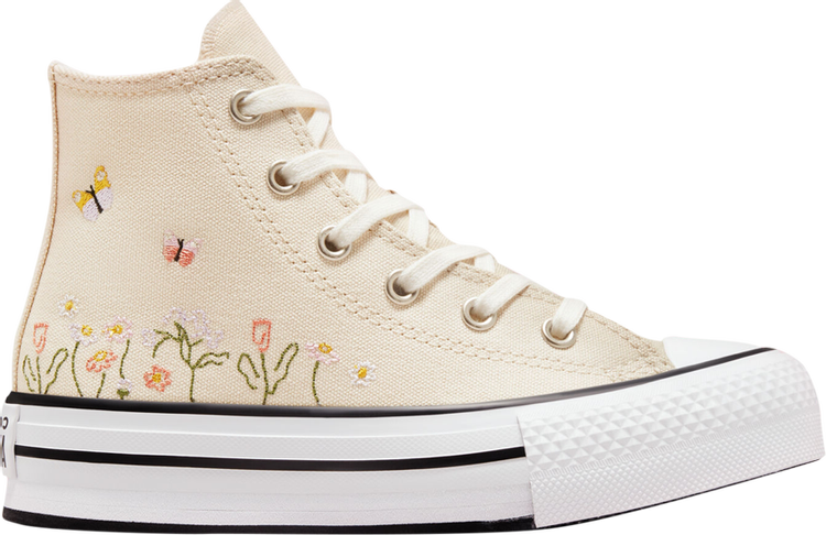 Chuck Taylor All Star Lift Platform High PS 'Floral Embroidery - Natural Ivory'